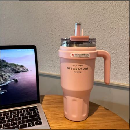 Sitarayuri 1.1L Stainless Steel Insulated Tumbler with Handle & Straw – 7 Colors