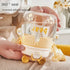 Kawaii Bear Water Bottle with Straw & Strap - 1000ml BPA-Free Big Belly Bottle for Kids & School
