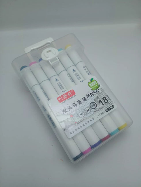 18-Piece Dual-Tip Professional Art Marker Set