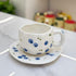 Blueberry Ceramic Coffee Cup & Saucer Set