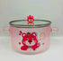Lotso Strawberry Bear Glass Ramen Bowl with Lid