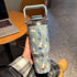 SITARAYURI Floral Travel Tumbler – 900ml Aesthetic Insulated Water Bottle with Handle
