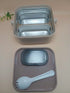 2-Section Stainless Steel Bento Lunch Box with Cutlery | Leak-Proof Insulated Tiffin Food Container