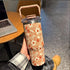 SITARAYURI Floral Travel Tumbler – 900ml Aesthetic Insulated Water Bottle with Handle