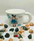 Retro Kawaii Ceramic "Happy Love Diary" Mug – Large U-Shaped Handle