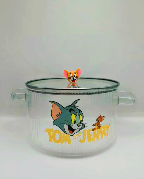 Tom and Jerry Glass Ramen & Serving Bowl with Lid