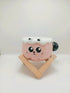 Kawaii Stackable Cat Ceramic Mugs – 400ml Hand-Painted Expression Coffee Cups with Ball Handle
