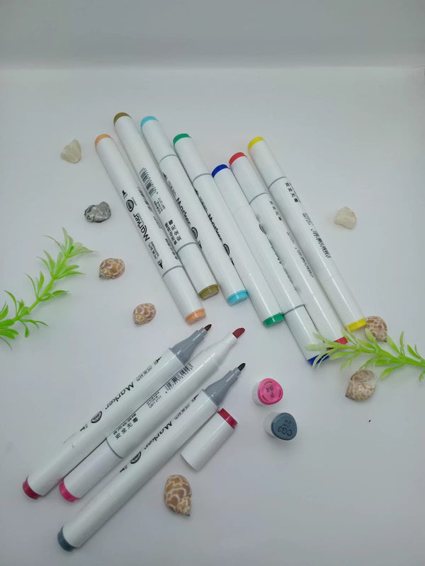 48-Color Double-Ended Art Marker Set - Professional Dual-Tip Sketching Markers for Artists & Designers