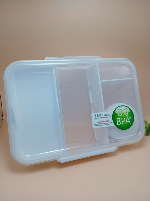 Portable Kids Bento Box Lunch Box with Top Handle – 100% BPA-Free Leakproof School Lunch Container with Matching Sauce Cup