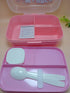 Homeatic Kids Bento Lunch Box with Handle | 3-Compartment Microwave-Safe Plastic Meal Container for School & Picnic