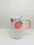 Kawaii Fruit Tumbler – Ceramic Mug with Lid & Glass Straw