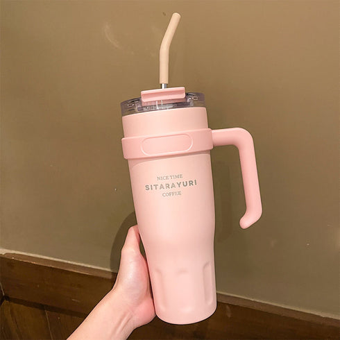 SITARAYURI 1182ml Premium Insulated Travel Tumbler with Handle & Straw