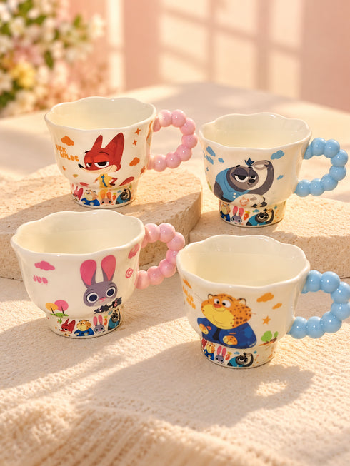 Zootopia Ceramic Mug Set | Cute Cartoon Coffee Cups