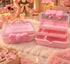 Kuwaiti Cute Pink Bow Makeup Organizer Case | 3-Tier Cosmetic Storage Box