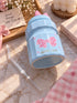 Coquette Aesthetic Pastel cramic Water sipper| Cute "Good Luck" Drinkware with Ribbon Lid