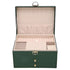 3-Layer Luxury Emerald Green PU Leather Jewelry Box Organizer