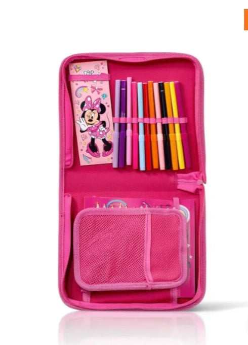 Pencil Case – 3-Tier Multi-Compartment School Stationery Organiser Set with Notebook and Colouring Pencils