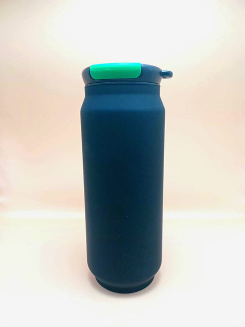 Stainless Steel Vacuum Insulated Water Bottle - "Cola Can" Style Tumbler with Carrying Loop