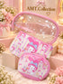 Kawaii character 3-Piece Makeup Bag Set