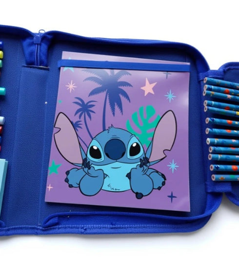 Pencil Case – 3-Tier Multi-Compartment School Stationery Organiser Set with Notebook and Colouring Pencils