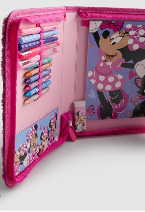 Pencil Case – 3-Tier Multi-Compartment School Stationery Organiser Set with Notebook and Colouring Pencils