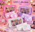 3-Piece "BIG MAKE UP SET" Transparent & Shimmer Cosmetic Bag Set –