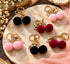 Cute Velvet Cherry Keychains | Fluffy Fruit Bag Charm & Keyring