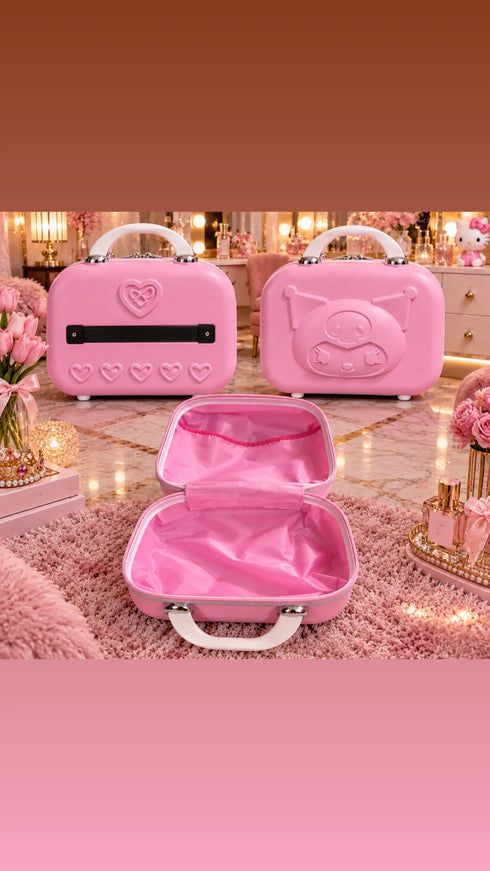Adorable Mini Travel Suitcase & Hard-Shell Makeup Vanity Case