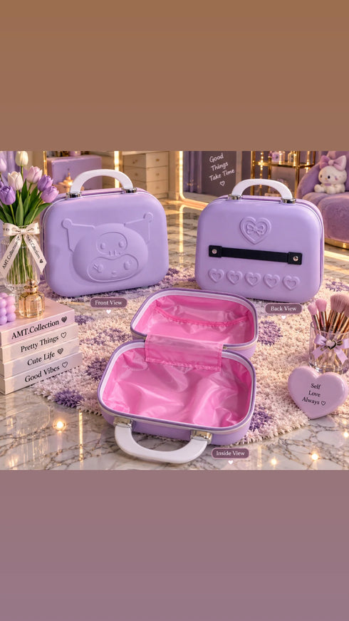 Adorable Mini Travel Suitcase & Hard-Shell Makeup Vanity Case