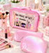 3-Piece "BIG MAKE UP SET" Transparent & Shimmer Cosmetic Bag Set –