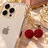 Cute Velvet Cherry Keychains | Fluffy Fruit Bag Charm & Keyring