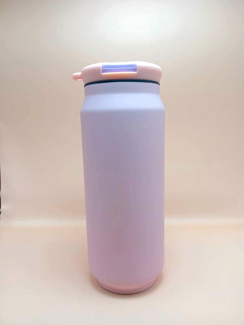 Stainless Steel Vacuum Insulated Water Bottle - "Cola Can" Style Tumbler with Carrying Loop