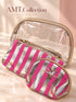 Iconic Stripe 3-in-1 Travel Cosmetic Bag Trio Set: