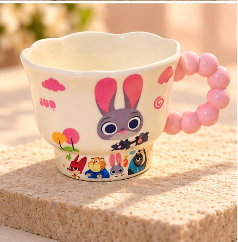 Zootopia Ceramic Mug Set | Cute Cartoon Coffee Cups