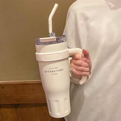 SITARAYURI 1182ml Premium Insulated Travel Tumbler with Handle & Straw