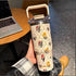 SITARAYURI Floral Travel Tumbler – 900ml Aesthetic Insulated Water Bottle with Handle